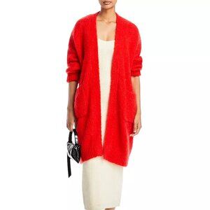 Essentiel Antwerp Red Cruzco Open Front Duster Cardigan - os